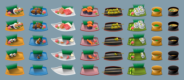 Wasabi Waier - Concept Art - Sushi Plates 