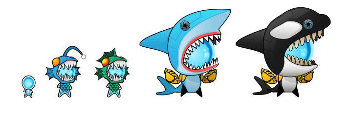 Balloon Brigade - Liquonian Infantry & HANK alt styles. Infantry: Angler, and Sea Monster. HANK: Shark & Orca