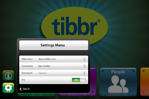 tibbr mobile - settings concept screen